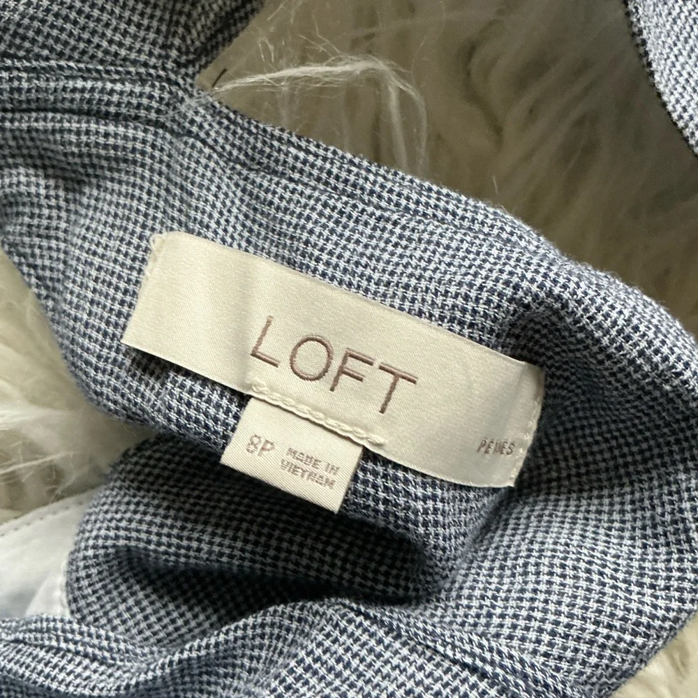 Loft Petite Checked Ruffle Cutout Back Midi Dress - Picture 3 of 5
